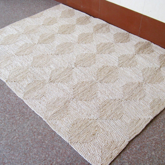 Custom-size white seagrass rug