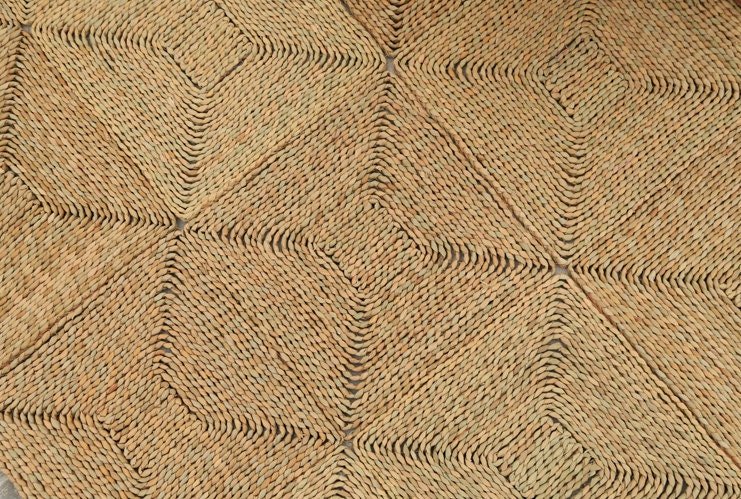 Custom brown seagrass rug