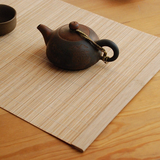 Handwoven rectangular bamboo placemats