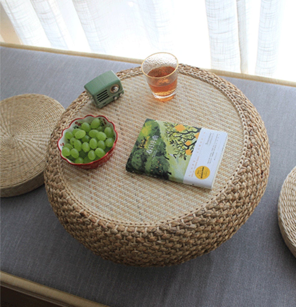 Round low wood coffee table