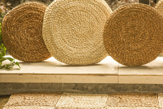 Rustic floor cushions/Floor pouf throw