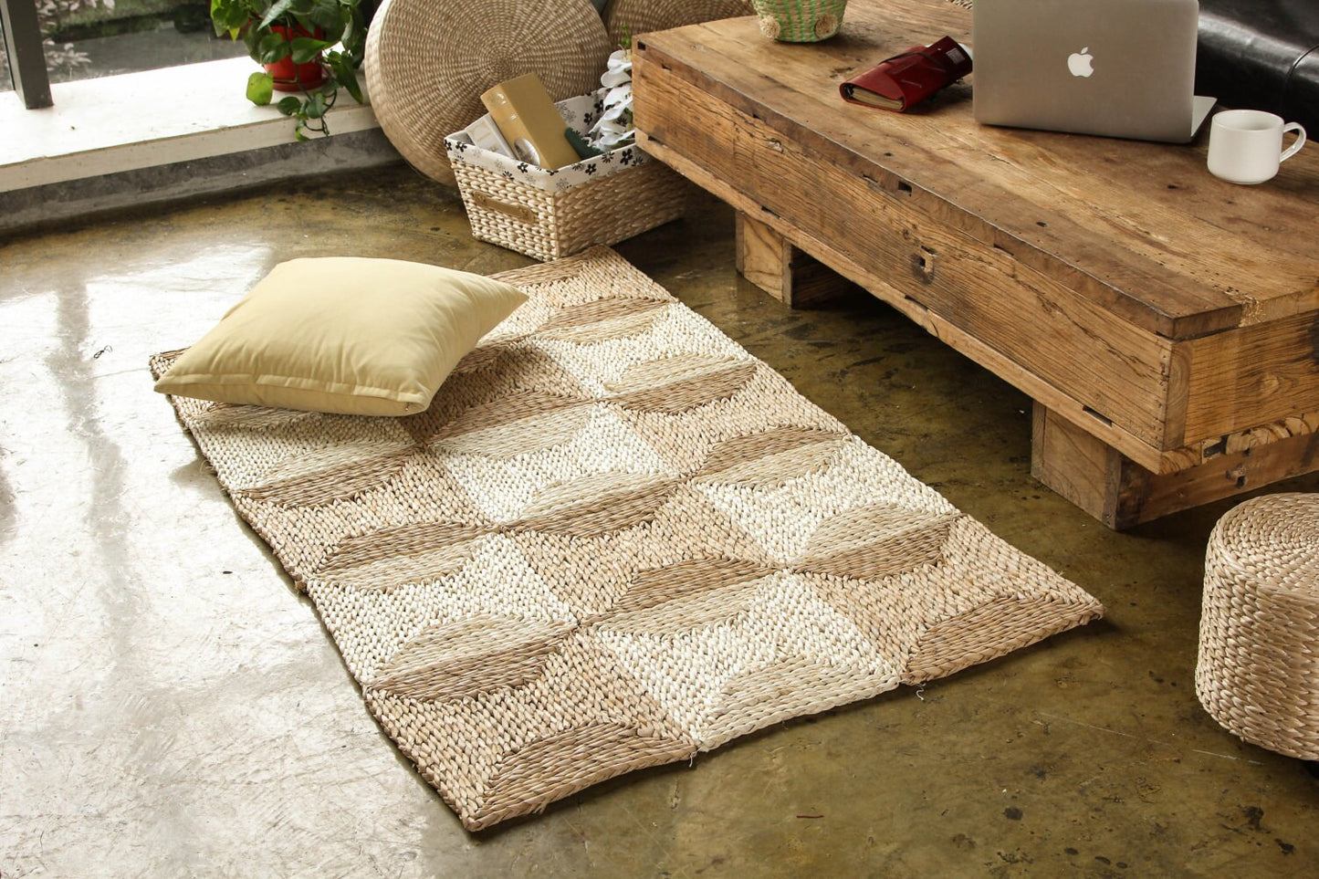 Rustic Area Rug  meditation cushion made to order