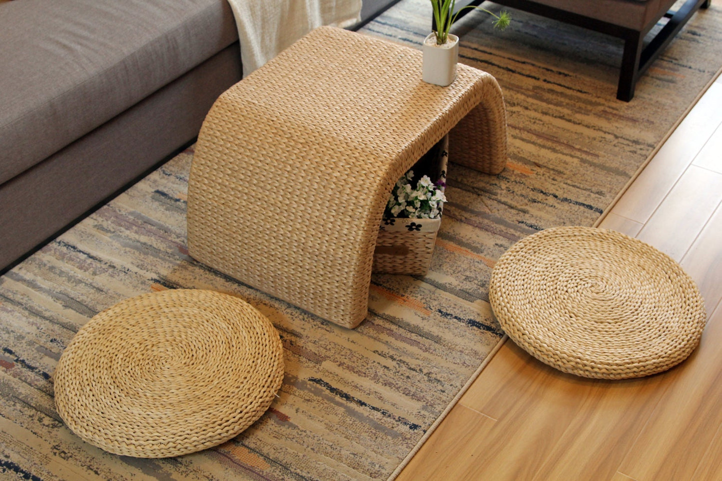 Rustic floor cushions/Floor pouf throw