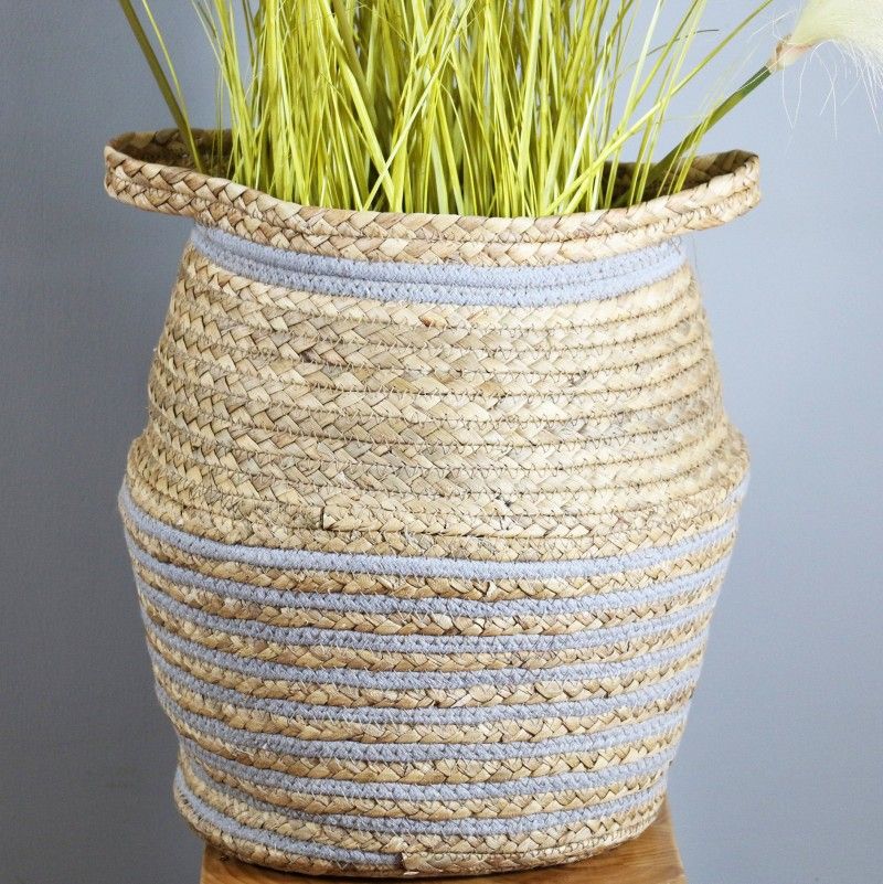 Foldable Straw Belly Basket