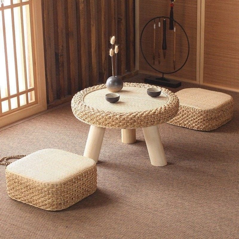 Natural Rattan Round Window Table_1