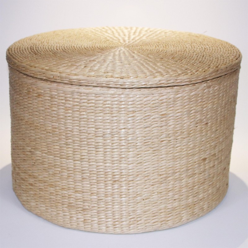 Round Cattail Storage Coffee Table