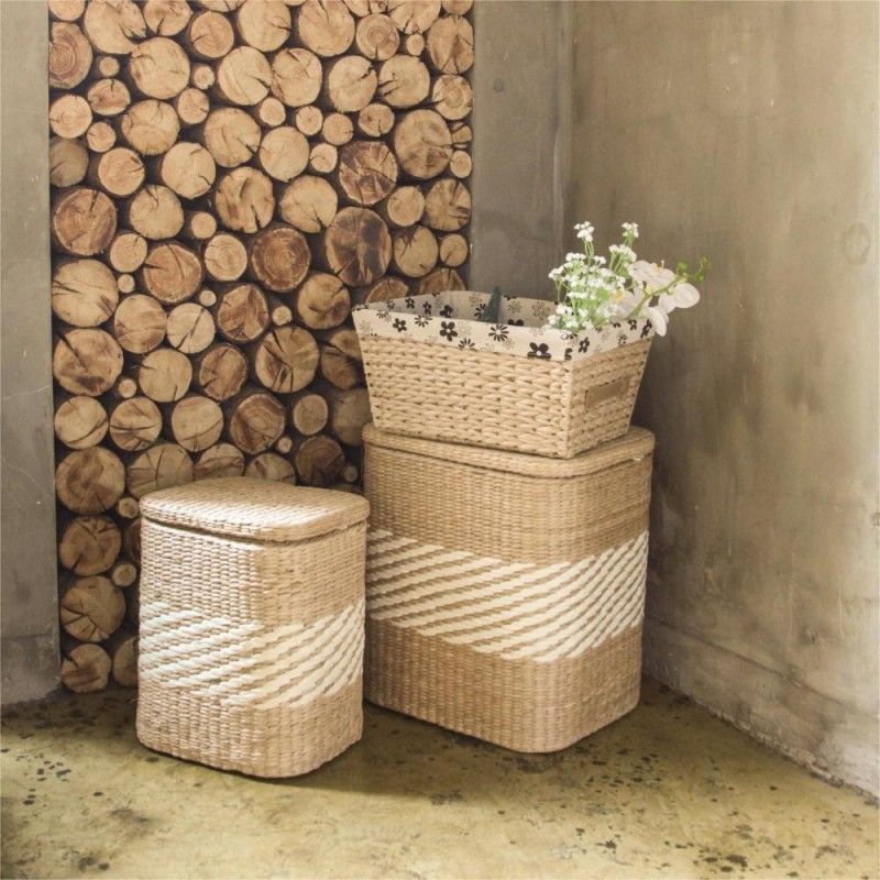 Square Cattail Storage Basket